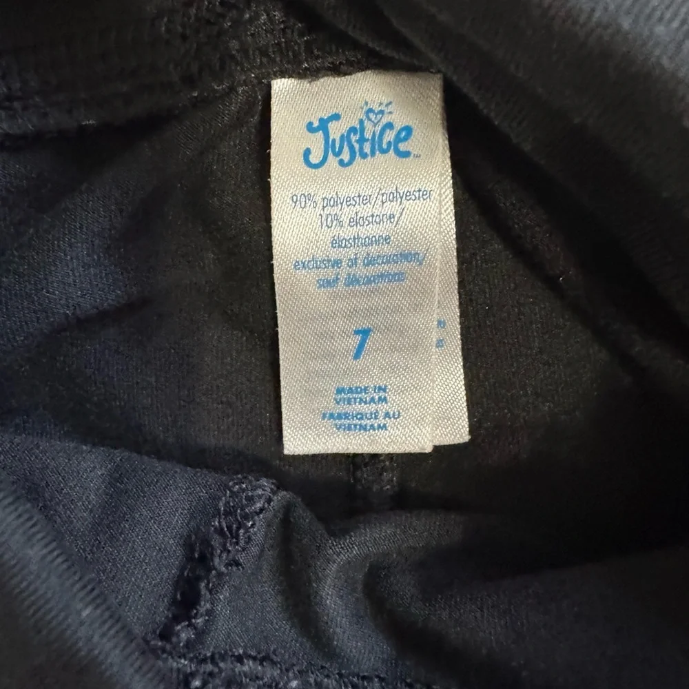 Justice Black Leggings Size 7